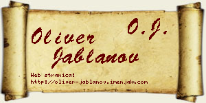 Oliver Jablanov vizit kartica